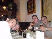 Enjoying the local brew