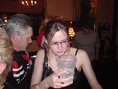 Shell contemplating her drink
